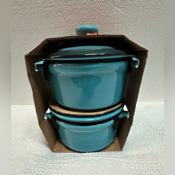 Proctor Silex Blue Ceramic Casserole Set 12 oz. - Picture 4 of 4